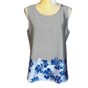 Ann‎ Taylor Women's Medium Sleeveless Floral Print Tank Top Blouse